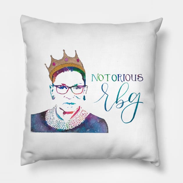 Notorious RBG Pillow by The Paintbox Letters