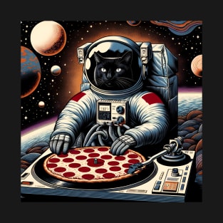 Dj Pizza Cat in Space T-Shirt