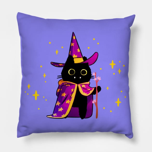 Cat Wizard Pillow by Extra Ordinary Comics