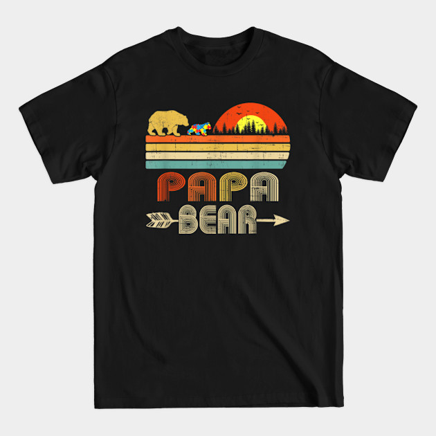 Disover Papa Bear Vintage Autism Awareness Anchor Costume - T-Shirt