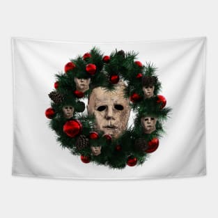 Michael Myers Halloween Multiface Christmas Wreath Tapestry