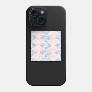 Pink and Blue Fan Greek patterns, Meander Phone Case