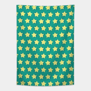 Turquoise and Yellow Stars Seamless Pattern 018#001 Tapestry