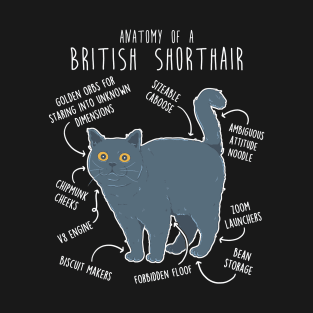 British Shorthair Cat Anatomy T-Shirt