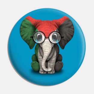 Baby Elephant with Glasses and Palestinian Flag Pin