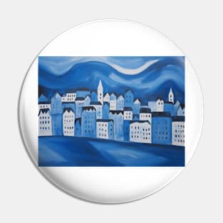 Oslo in Picasso's Blue Period style Pin