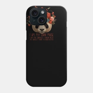 Panda, Frida Kahlo, I am my own muse, I am the subject I know best. the subject I want to know better Phone Case