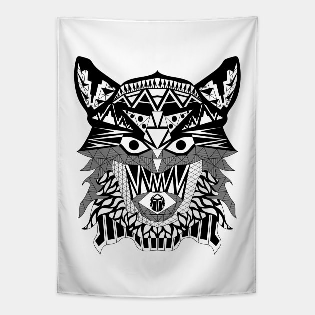 the lone wolf pattern ecopop in reggae indie bandana Tapestry by jorge_lebeau