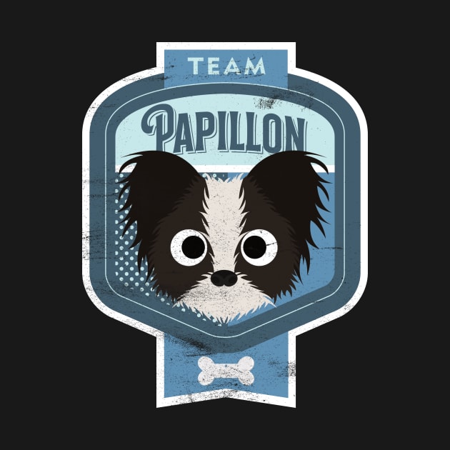 Team Papillon - Distressed Butterfly Dog Beer Label Design by DoggyStyles