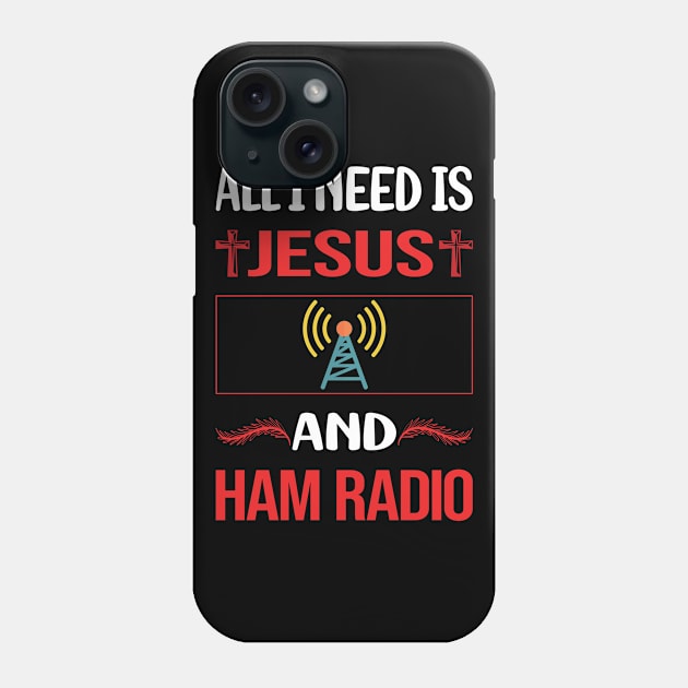 Funny Jesus Ham Radio Amateur Radio Phone Case by Happy Life