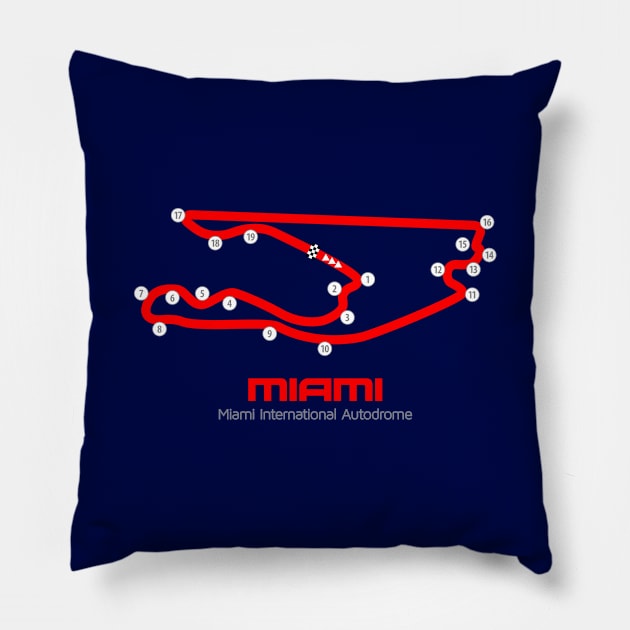 Miami Track Graphic Pillow by Hotshots