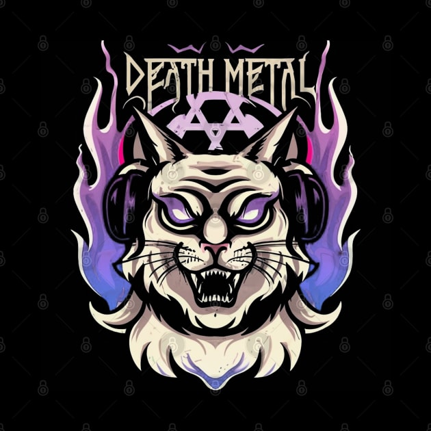 Death Metal Satanic Baphomet Cat by Aldrvnd