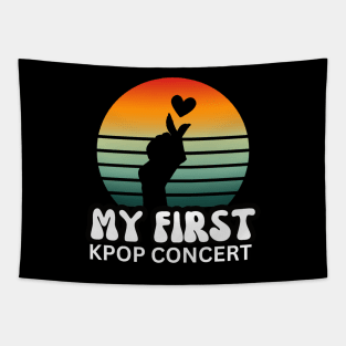 My First Kpop Concert Retro Sunset Tapestry