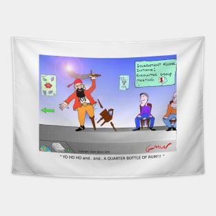 Funny Pirate Alcohol Initiative Cartoon Tapestry