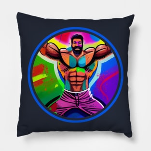 Colorful muscle daddy Pillow