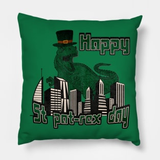 Happy St Pat Rex Day Pillow