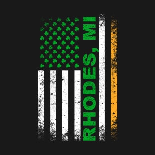 Irish American Flag RHODES, MI T-Shirt