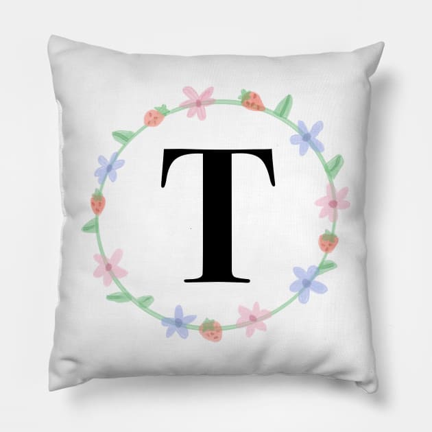 “T” initial Pillow by artoftilly