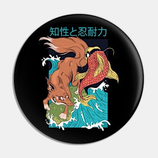 FOX AND FISH JAPANESE STYLE Pin