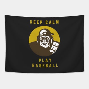 Keep Calm and play baseball Tapestry