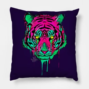 Eyes of the Tiger Dripping Graffiti Pillow