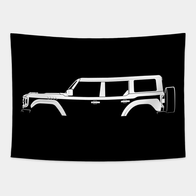Ford Bronco Raptor (2021) Silhouette Tapestry by Car-Silhouettes