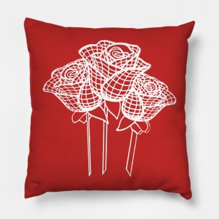 Intricate Lace Mesh Design White Yorkshire Rose Pillow