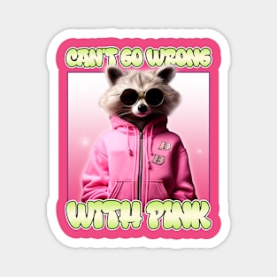 Funny Raccoon Pink Magnet