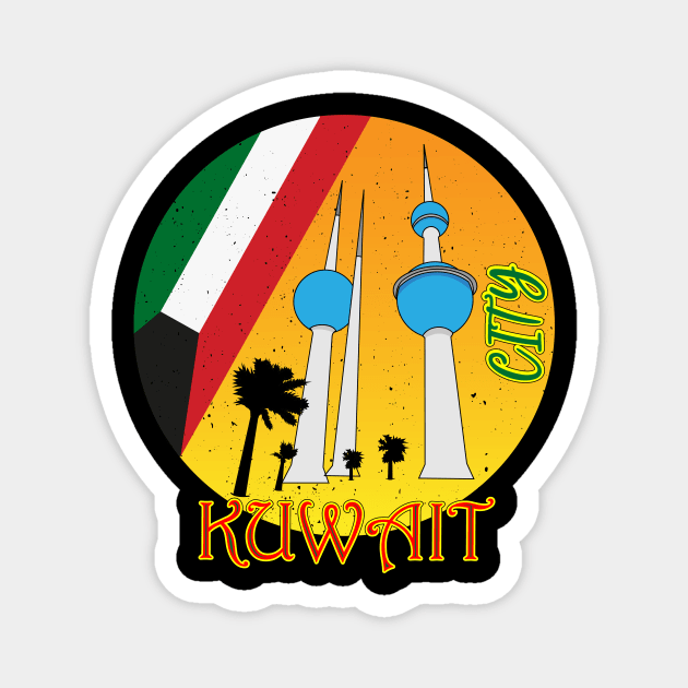 Kuwait City Retro Magnet by Admair 