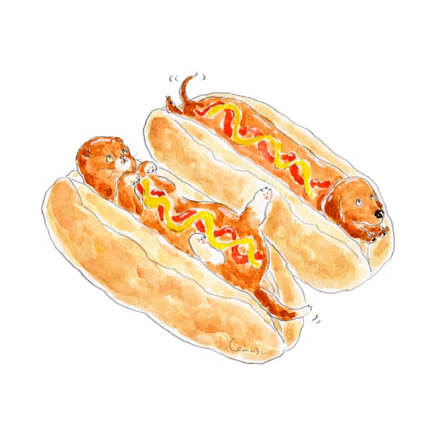 Hot dog cat by TOCOROCOMUGI