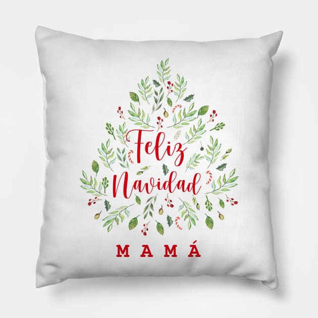 Feliz navidad mama Pillow by LatiendadeAryam