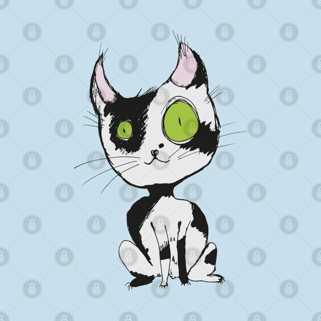 Cute black and white cat by Bwiselizzy