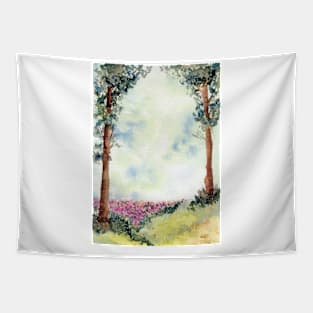 Vintage Dreamy Forest Landscape Painting Tapestry