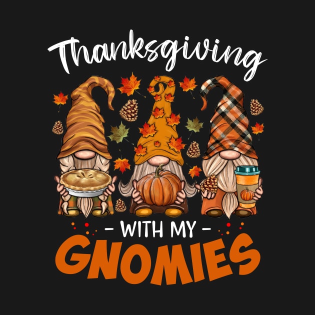 Thanksgiving With My Gnomie Leopard Pumpkin Funny Autumn Gnomes Shirt by Kelley Clothing