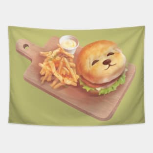 Smile Dog Burger and Fries Tapestry