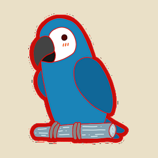 Cute Parrot - Blue & White T-Shirt