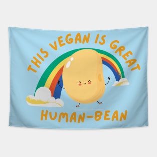 Great human bean cute vegan pun Tapestry