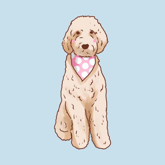 Cute Golden Doodle drawing by Mayarart