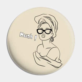 Woman with glasses Pin