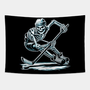 Ice Hockey Skeleton Tapestry