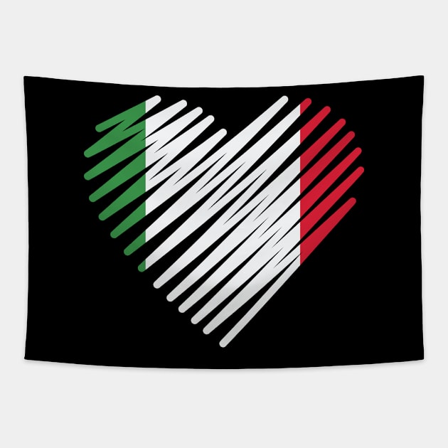 Love Italy Heart Italia Shirt Italian Roots Tapestry by Tracy