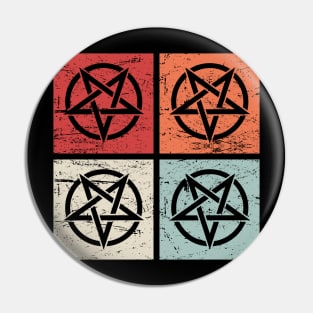 Retro Vintage Occult Pentagram Icons Pin