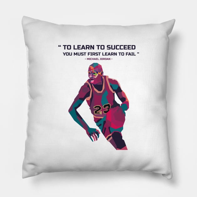 Abstract Michael jordan and his quotes in WPAP Pillow by smd90