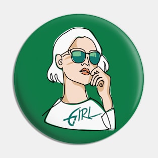 Girl in glasses Pin