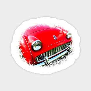 Triumph TR3 British 1950s classic car front quarter red  elements Magnet