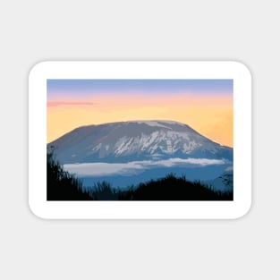 Sunrise Over Mt Kilimanjaro Digital Painting Magnet