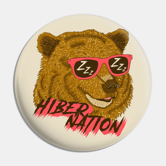 Hibernate Rave Bear Pin by MorvernDesigns