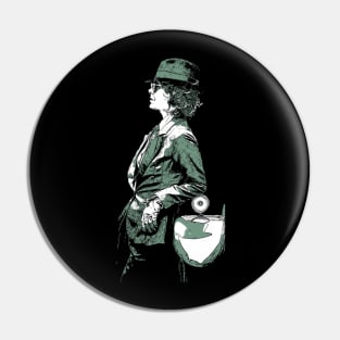 Polly Gray leans well dressed in sunglasses against a car as an abstract comic graphic peaky blinders (vers. 1) Pin