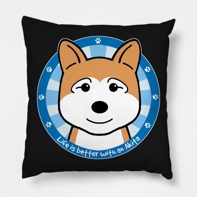 Life is Better with an Akita Pillow by AnitaValle