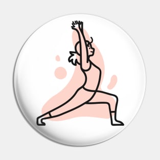 Warrior Pose Cute Yoga Sticker Pin